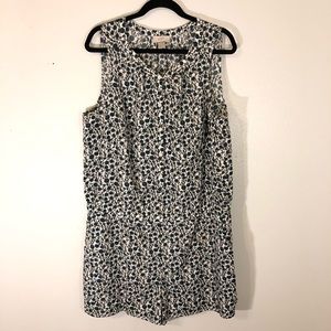 Ann Taylor Loft Teal Floral Romper Size 16
